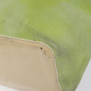 CELINE Hand Bag Suede Silver Light green Auth 141764-14