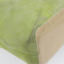 CELINE Hand Bag Suede Silver Light green Auth 141764-16