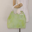 CELINE Hand Bag Suede Silver Light green Auth 141764-21