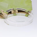 CELINE Hand Bag Suede Silver Light green Auth 141764-7