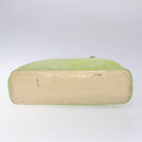 CELINE Hand Bag Suede Silver Light green Auth 141764-5
