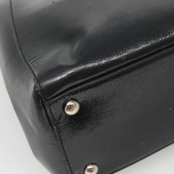 FENDI To joule Hand Bag Patent leather 2way Black Auth 141766