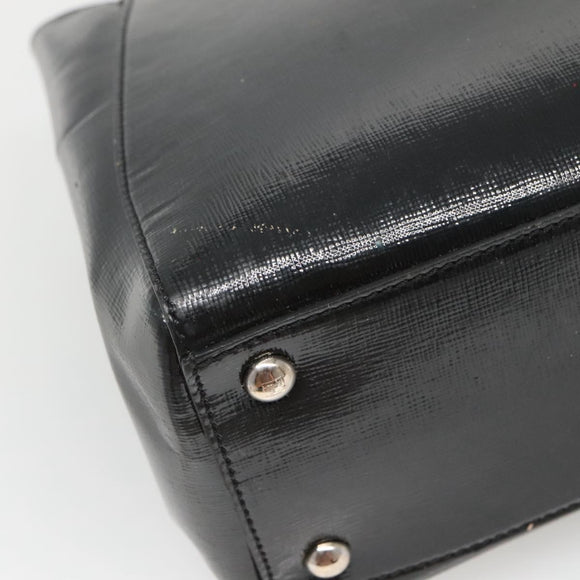 FENDI To joule Hand Bag Patent leather 2way Black Auth 141766