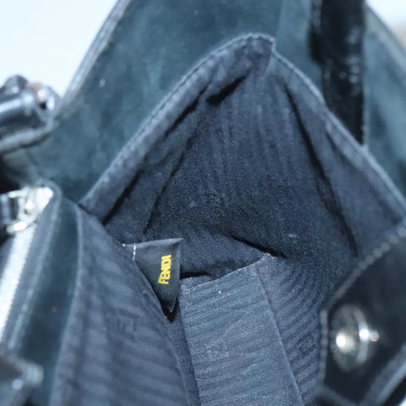 FENDI To joule Hand Bag Patent leather 2way Black Auth 141766