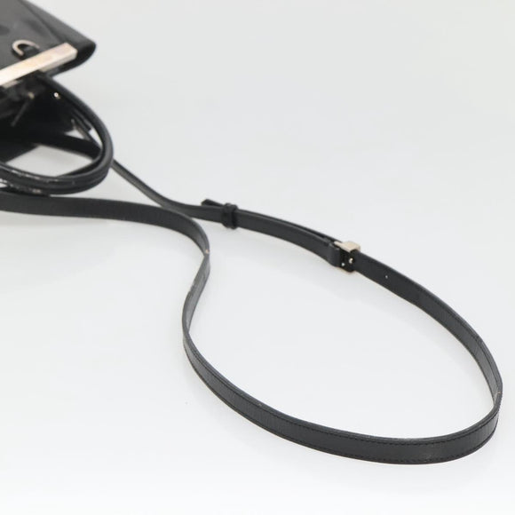 FENDI To joule Hand Bag Patent leather 2way Black Auth 141766