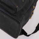 MCM Vicetos Studs Backpack Leather Black Gold Auth 141769-16