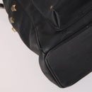 MCM Vicetos Studs Backpack Leather Black Gold Auth 141769-17