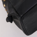 MCM Vicetos Studs Backpack Leather Black Gold Auth 141769-19