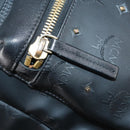 MCM Vicetos Studs Backpack Leather Black Gold Auth 141769-24