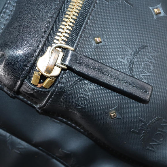 MCM Vicetos Studs Backpack Leather Black Gold Auth 141769