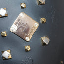 MCM Vicetos Studs Backpack Leather Black Gold Auth 141769-12