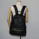 MCM Vicetos Studs Backpack Leather Black Gold Auth 141769-25