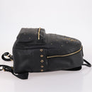 MCM Vicetos Studs Backpack Leather Black Gold Auth 141769-3