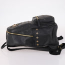 MCM Vicetos Studs Backpack Leather Black Gold Auth 141769-4