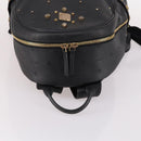 MCM Vicetos Studs Backpack Leather Black Gold Auth 141769-6