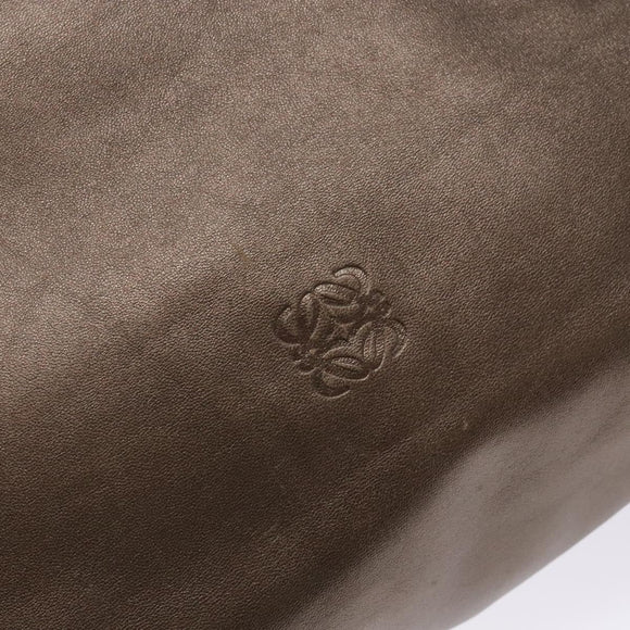 LOEWE Anagram Tote Bag Leather Bronze Auth 141772