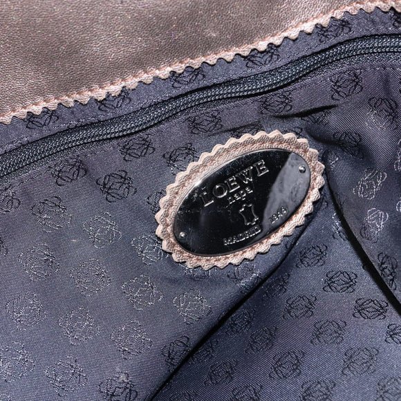 LOEWE Anagram Tote Bag Leather Bronze Auth 141772