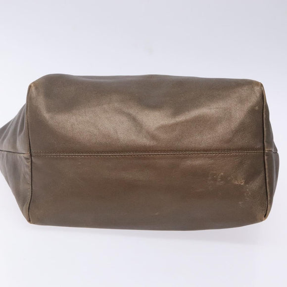 LOEWE Anagram Tote Bag Leather Bronze Auth 141772