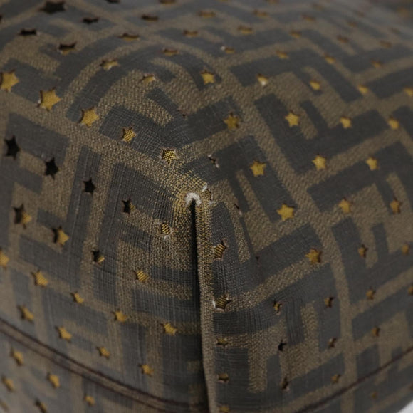 FENDI Zucca Canvas Tote Bag Black Brown Auth 141774