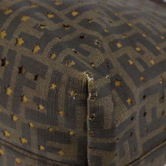 FENDI Zucca Canvas Tote Bag Black Brown Auth 141774