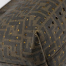 FENDI Zucca Canvas Tote Bag Black Brown Auth 141774-16