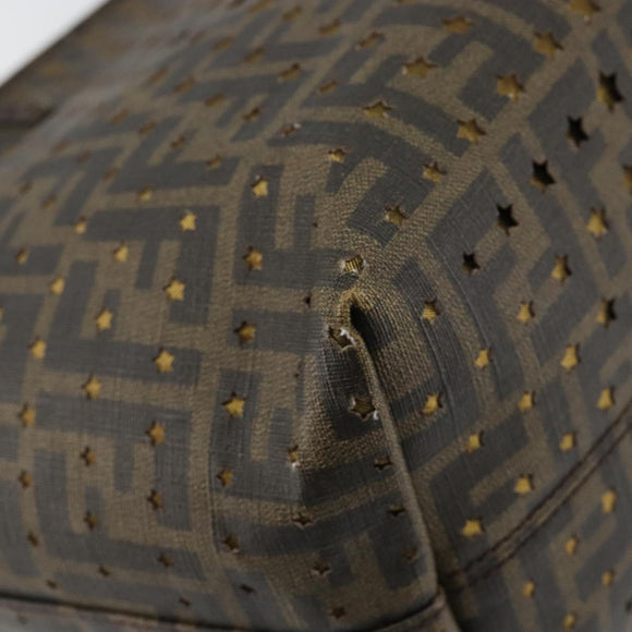 FENDI Zucca Canvas Tote Bag Black Brown Auth 141774