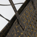 FENDI Zucca Canvas Tote Bag Black Brown Auth 141774-10