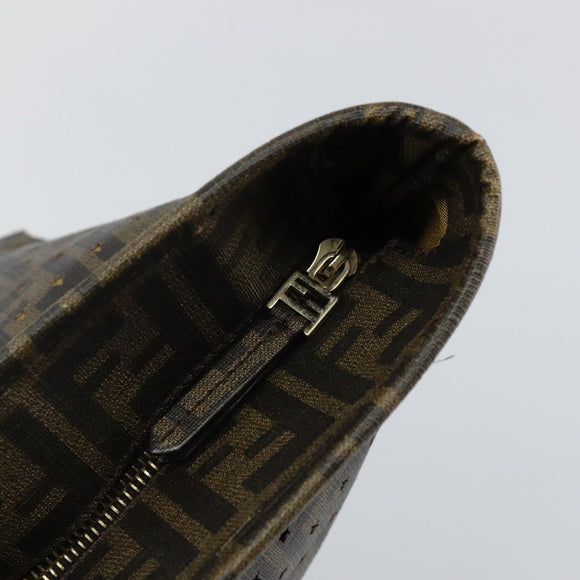 FENDI Zucca Canvas Tote Bag Black Brown Auth 141774