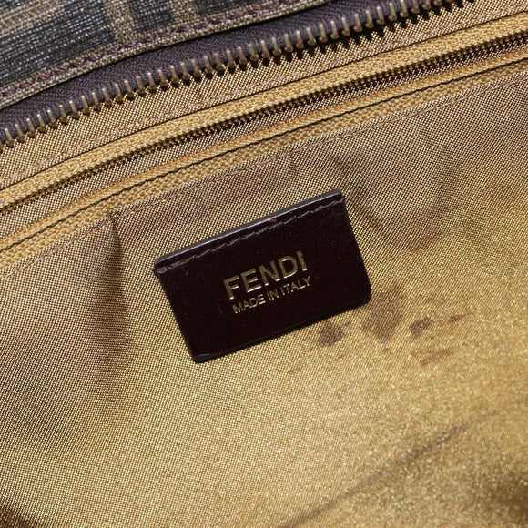 FENDI Zucca Canvas Tote Bag Black Brown Auth 141774