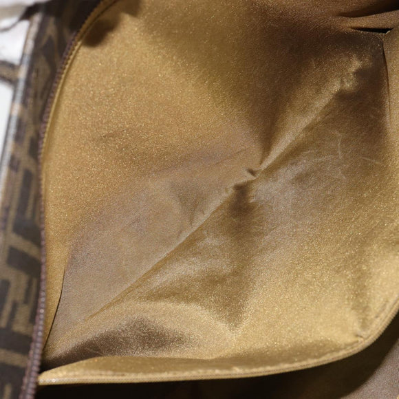 FENDI Zucca Canvas Tote Bag Black Brown Auth 141774