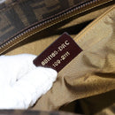 FENDI Zucca Canvas Tote Bag Black Brown Auth 141774-12