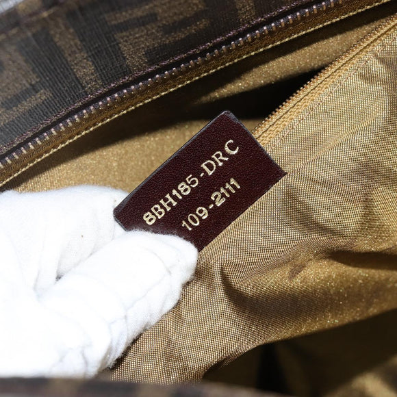 FENDI Zucca Canvas Tote Bag Black Brown Auth 141774