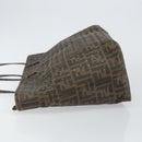 FENDI Zucca Canvas Tote Bag Black Brown Auth 141774-4