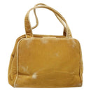 PRADA Hand Bag Velor Yellow Gold Auth 141776-1