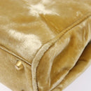 PRADA Hand Bag Velor Yellow Gold Auth 141776-9