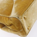 PRADA Hand Bag Velor Yellow Gold Auth 141776-14