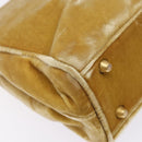 PRADA Hand Bag Velor Yellow Gold Auth 141776-16