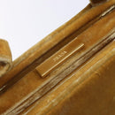 PRADA Hand Bag Velor Yellow Gold Auth 141776-10