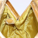 PRADA Hand Bag Velor Yellow Gold Auth 141776-19