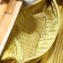 PRADA Hand Bag Velor Yellow Gold Auth 141776-21