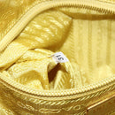 PRADA Hand Bag Velor Yellow Gold Auth 141776-12