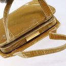 PRADA Hand Bag Velor Yellow Gold Auth 141776-6