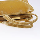 PRADA Hand Bag Velor Yellow Gold Auth 141776-7
