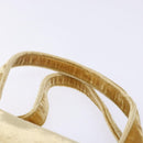 PRADA Hand Bag Velor Yellow Gold Auth 141776-8