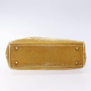 PRADA Hand Bag Velor Yellow Gold Auth 141776-5