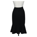 Christian Dior Wrap Skirt Wool Black Auth 141782V-2