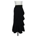 Christian Dior Wrap Skirt Wool Black Auth 141782V-4