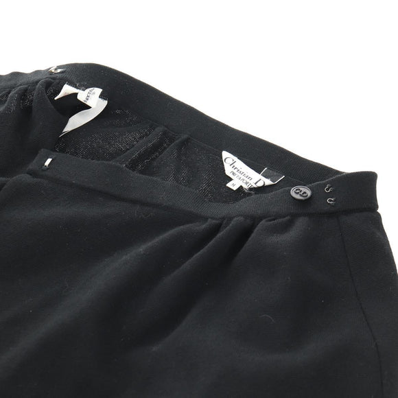 Christian Dior Wrap Skirt Wool Black Auth 141782V