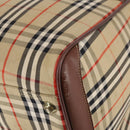 Burberrys Nova Check Boston Bag Canvas Beige Gold Auth 141783-15