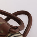 Burberrys Nova Check Boston Bag Canvas Beige Gold Auth 141783-8